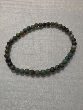 African Turquoise Beaded Stretch Bracelet